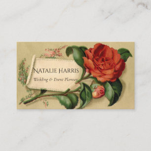 Wedding Planner Vintage Victorian Red Magnolia Business Card