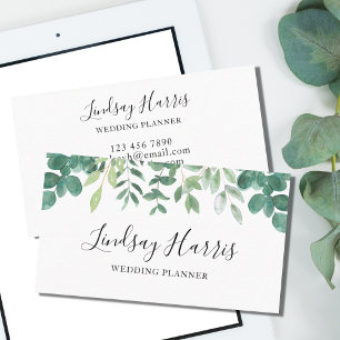 Wedding Planner Watercolor Eucalyptus Business Card