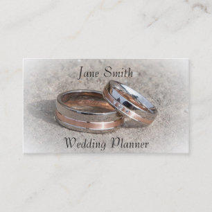 Wedding Planner with entwined wedding rings Business Card