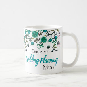 Wedding Planning Mug, Green-Blue tone Coffee Mug