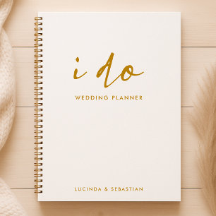Wedding Plans   Modern Minimal Gold and White Planner