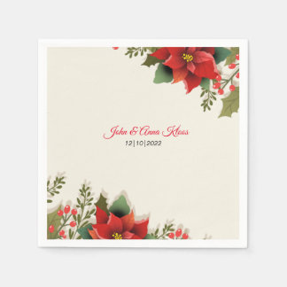 Wedding Poinsettia Napkins
