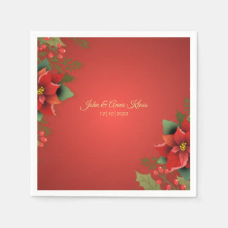 Wedding Poinsettia   Napkins