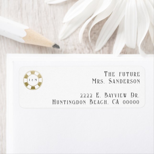 Wedding Poker Chip Future Mrs. Return Address Label (Insitu)
