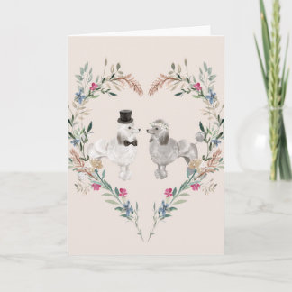 Wedding Poodles in Love Card
