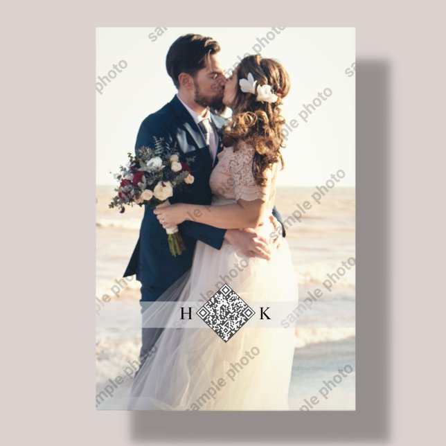 Wedding Portrait | Monogram QR Code Photo Print (Creator Uploaded)