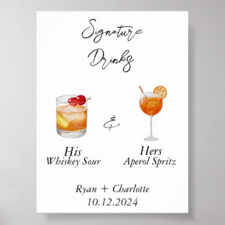 Wedding Poster - His and Hers Signature Cocktails