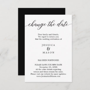 Wedding Postponed Change the Date New Plan Invitation