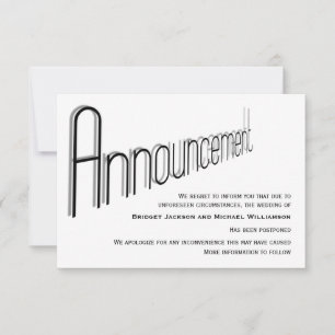 Wedding Postponed Notification Save The Date