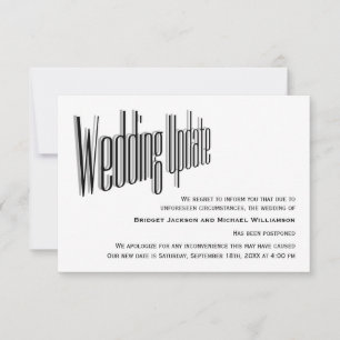 Wedding Postponed Notification Save The Date