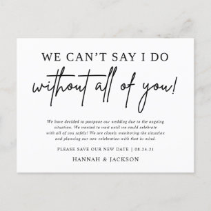 Wedding Postponement Announcement Save New Date Postcard