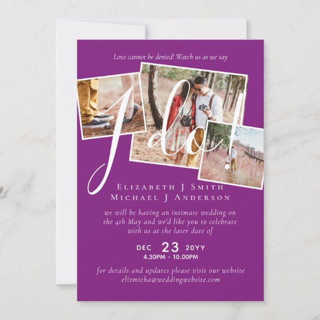 Wedding Postponement Change of Date Reception (Front)