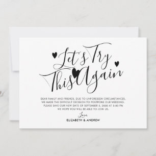 Wedding Postponement Change of Date Try This Again Announcement