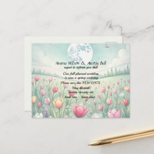 Wedding Postponement Fall Colors Announcement Postcard