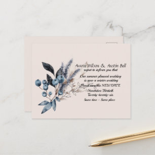 Wedding Postponement Winter Save the Date Announcement Postcard