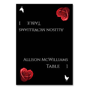 Wedding-Poultry Icon-Heart Shaped Red Rose- Table Number