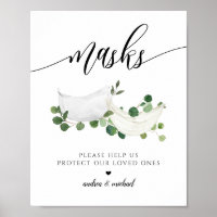 Wedding PPE Masks Social Distancing Watercolor