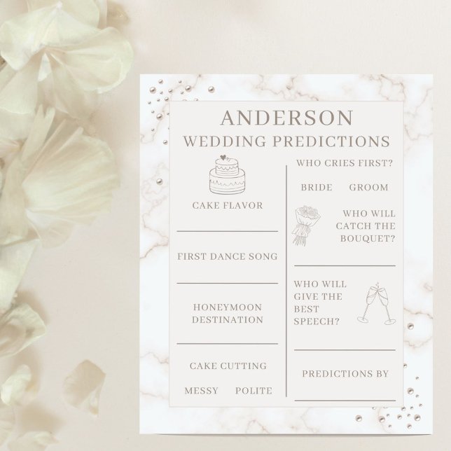 Wedding Predictions Bridal Shower Activity Game (Creator Uploaded)