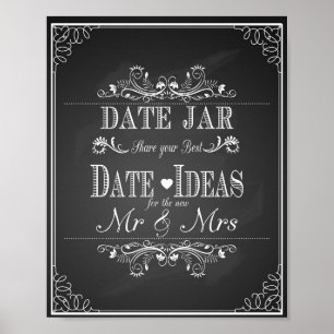 Wedding print "Date jar" vintage chalkboard