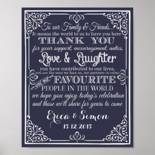 Wedding print "Thank You" vintage chalkboard