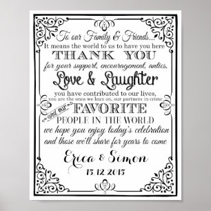 Wedding print "Thank You" vintage chalkboard