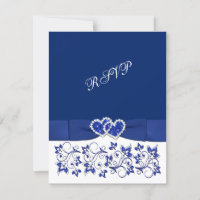 Wedding | PRINTED RIBBON | Blue, White Hearts RSVP