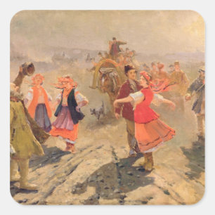 Wedding procession in the Orel region Square Sticker