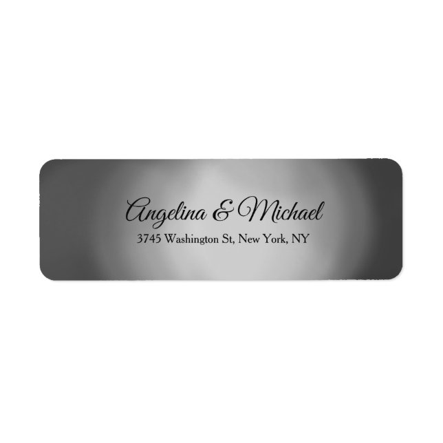 Wedding Professional Classical Elegant Plain Grey Return Address Label (Front)
