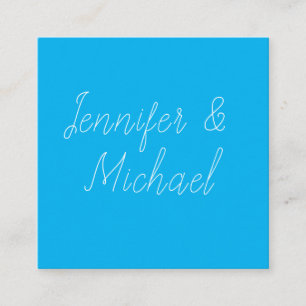 Wedding Professional Classical Handwriting Blue Enclosure Card
