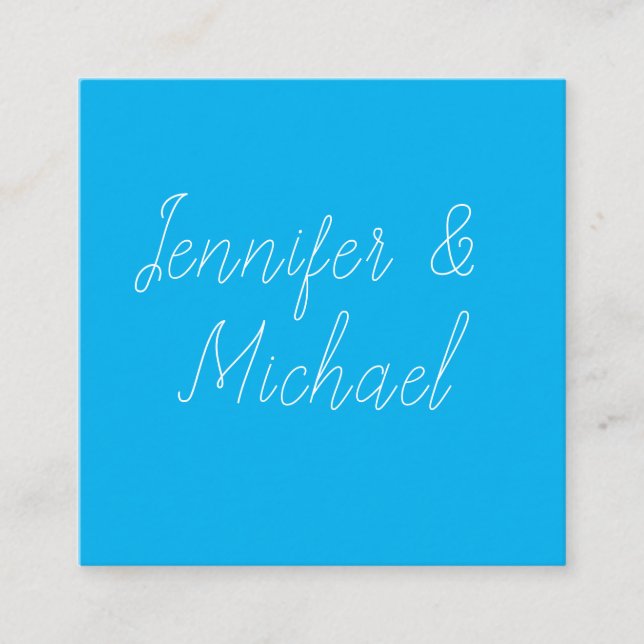 Wedding Professional Classical Handwriting Blue Enclosure Card (Front)