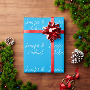 Wedding Professional Classical Handwriting Blue Wrapping Paper