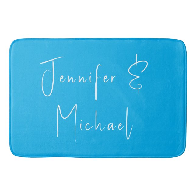 Wedding Professional Classical Sky Blue Bath Mat (Front)