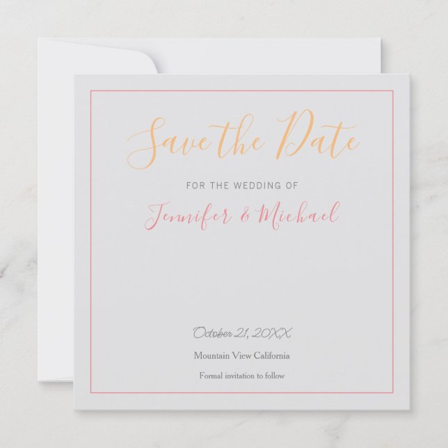 Wedding Professional Design Modern Save the Date Invitation (Front)