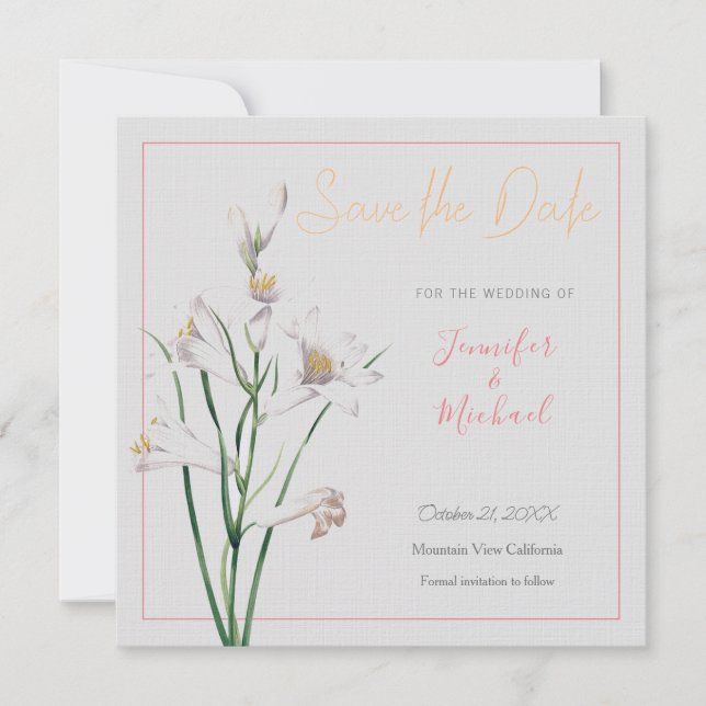 Wedding Professional Flower Design Save the Date Invitation (Front)