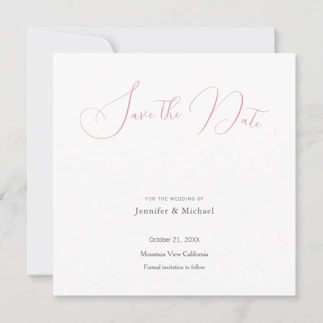 Wedding Professional Minimalist Cute Save the Date (Front)