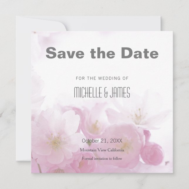 Wedding Professional Minimalist Floral Modern Save The Date (Front)