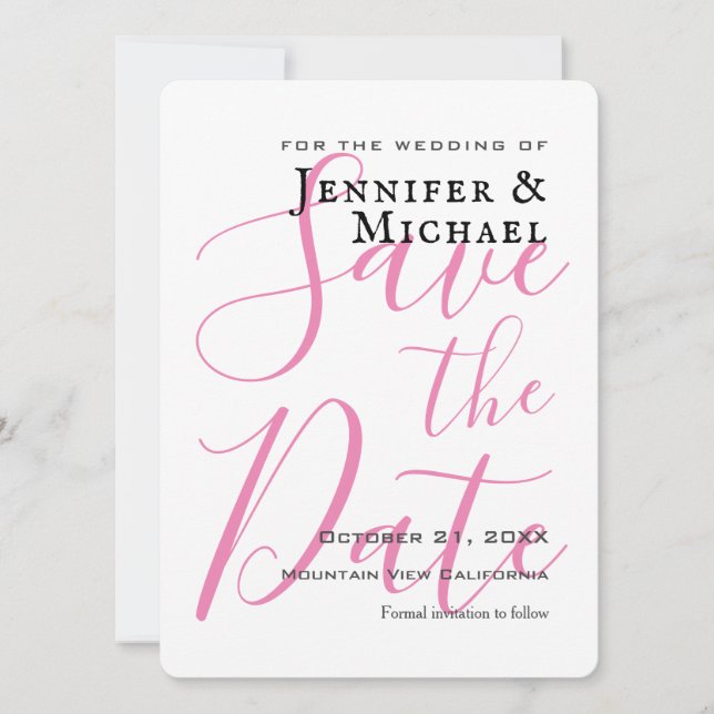 Wedding Professional Minimalist Modern Save The Date (Front)