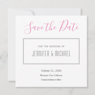 Wedding Professional Minimalist Plain Modern Save The Date