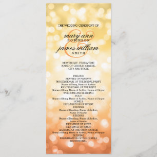 Wedding Program Autumn / Fall Glitter Lights