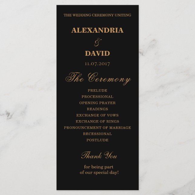 Wedding Program Black Red Dark Floral (Front)