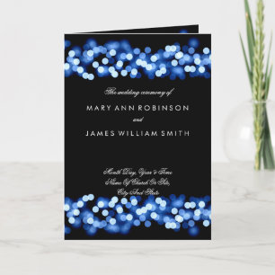 Wedding Program Blue Hollywood Glam