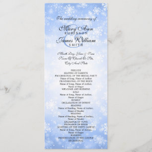 Wedding Program Blue Winter Wonderland Sparkle