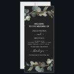 Wedding Program Card Eucalyptus Greenery Succulent<br><div class="desc">Eucalyptus Greenery Succulent Botanical Watercolor Spring Wedding Program Card on black background - includes beautiful and elegant script typography with modern botanical leaves and greenery for the special Wedding day celebration.</div>