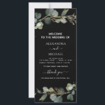 Wedding Program Card Eucalyptus Greenery Succulent<br><div class="desc">Eucalyptus Greenery Succulent Botanical Watercolor Spring Wedding Program Card on black background - includes beautiful and elegant script typography with modern botanical leaves and greenery for the special Wedding day celebration.</div>