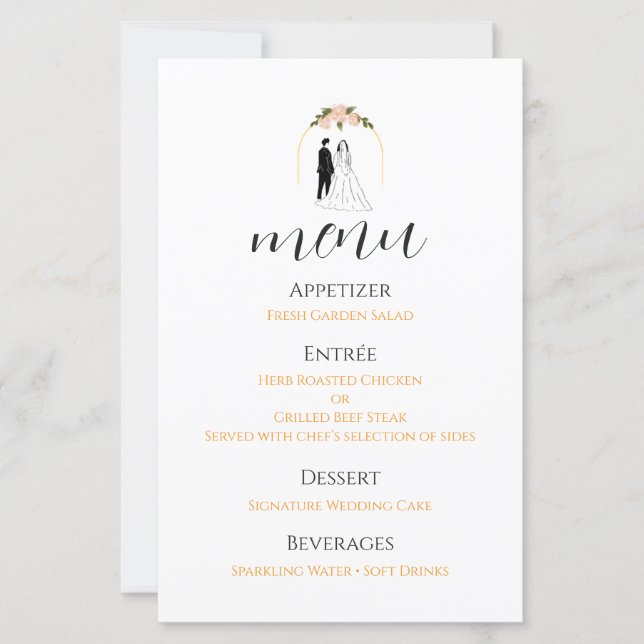 wedding+program+card minimal+ceremony+guide script (Front)