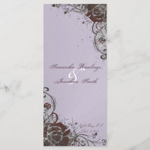 Wedding Program Elegant Purple Red Shattered Rose
