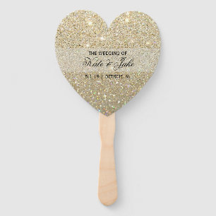 Wedding Program Fan - Gold Glitter Fab