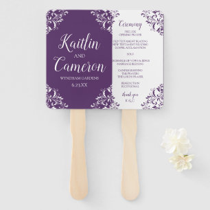 Wedding Program Fan Nadine (Plum) 4x6