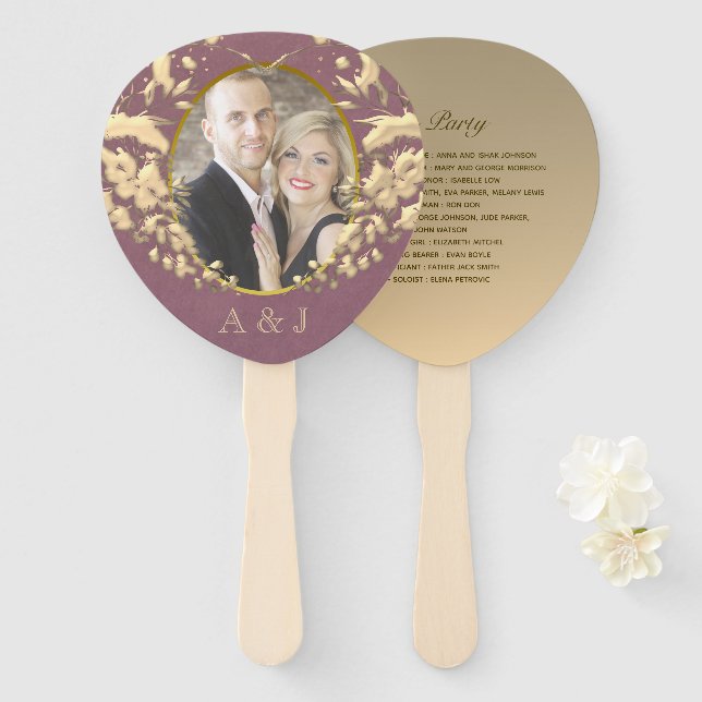 Wedding Program Fans with Photo (Front and Back)