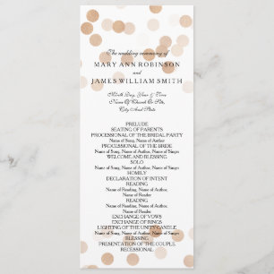 Wedding Program Faux Copper Foil Glitter Lights
